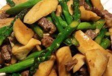 杏鮑菇蘆筍牛肉粒-哎呀美食館