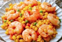 三色炒蝦仁-哎呀美食館